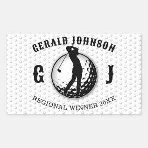 Minimalist Elegant Golf Design Rectangular Sticker