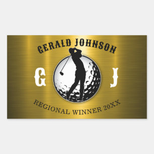 Minimalist Elegant Golf Design Rectangular Sticker