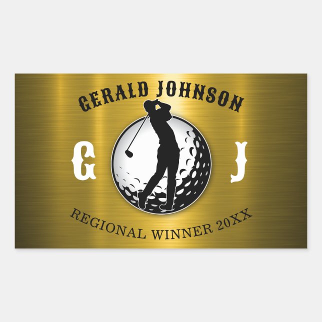 Minimalist Elegant Golf Design Rectangular Sticker (Front)