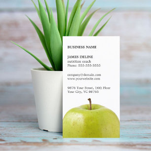 Minimalist Elegant Green Apple Nutritionist Business Card