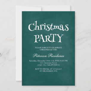 Minimalist Elegant Green Christmas Party Invitation