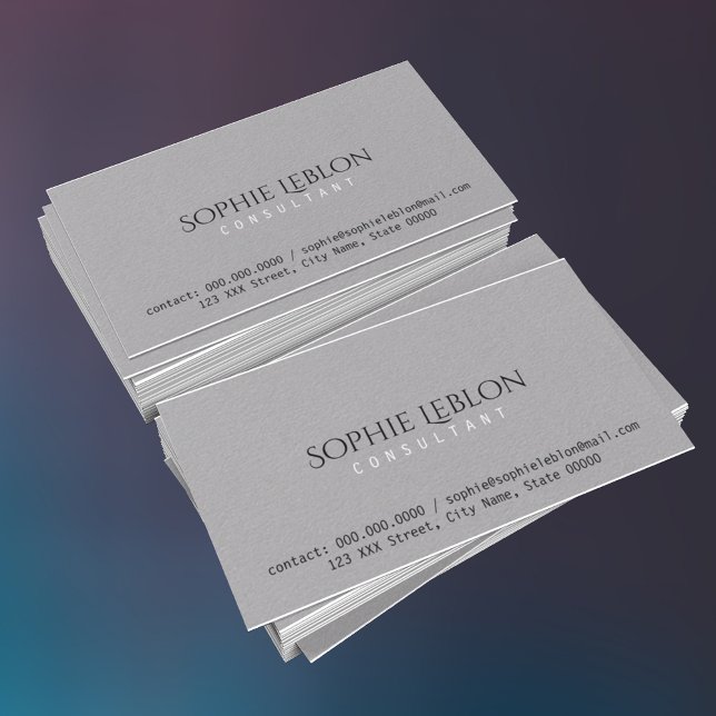 Minimalist Elegant Grey premium Business Card (simple & elegant)