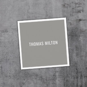 Minimalist Elegant Grey White Consultant Square Business Card