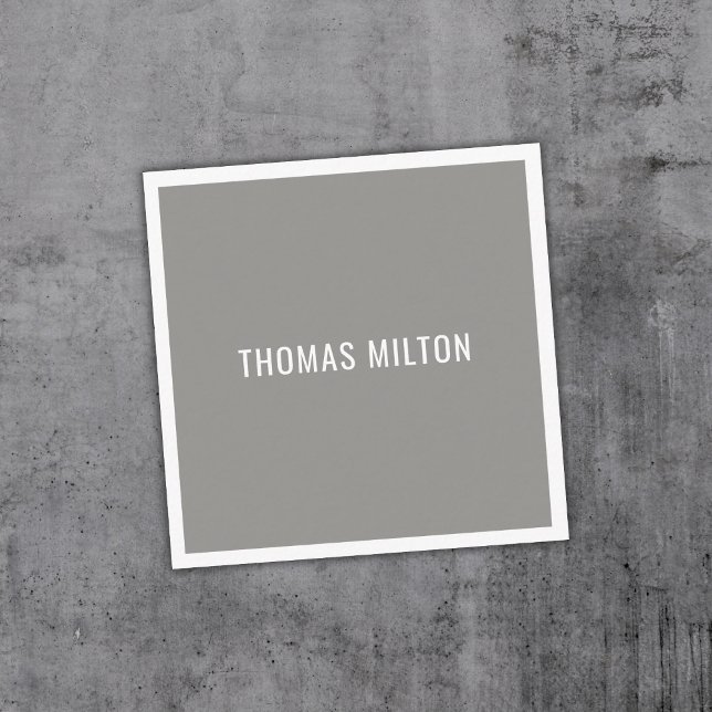 Minimalist Elegant Grey White Consultant Square Business Card (Creator Uploaded)