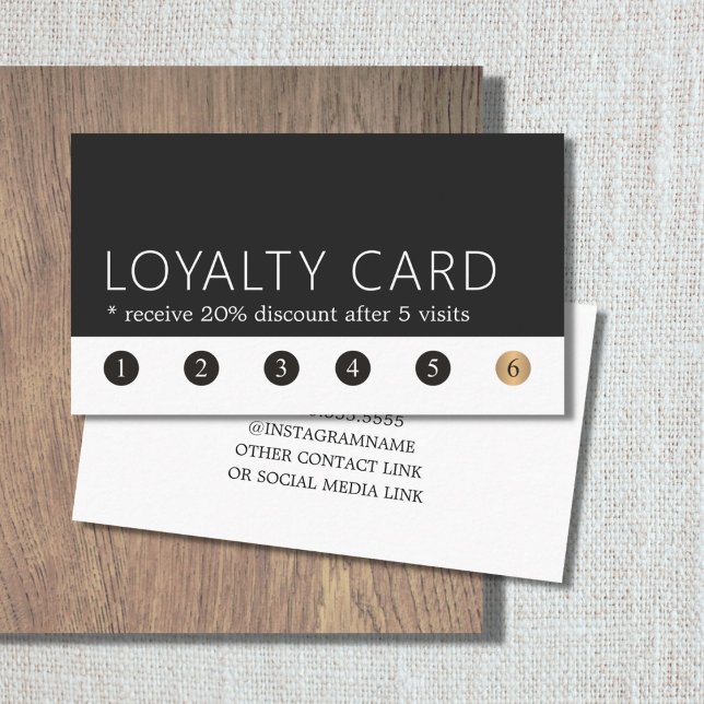 Minimalist Elegant Grey White Gold Salon Loyalty Card (Creator Uploaded)