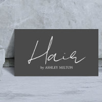Minimalist Elegant Grey White Hairstylist