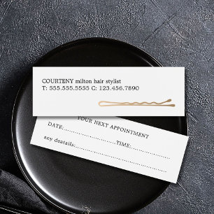 Minimalist Elegant Hair Stylist Appointment Card