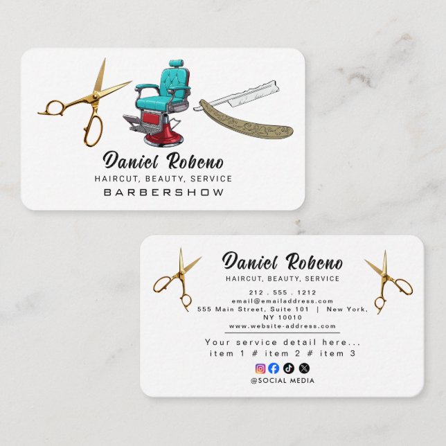 Minimalist Elegant Hair Stylist Business Card (Front/Back)