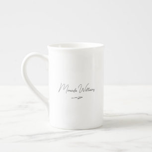 Minimalist Elegant Handwritten Custom Name  Bone China Mug