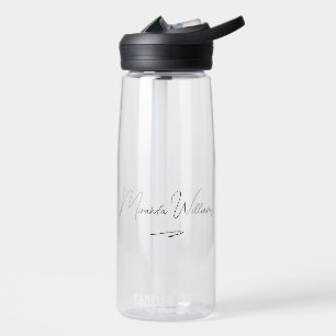 Minimalist Elegant Handwritten Custom Name Water Bottle