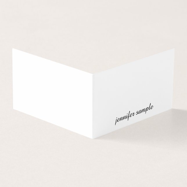 Minimalist Elegant Handwritten Script Simple Plain Business Card (Outside)