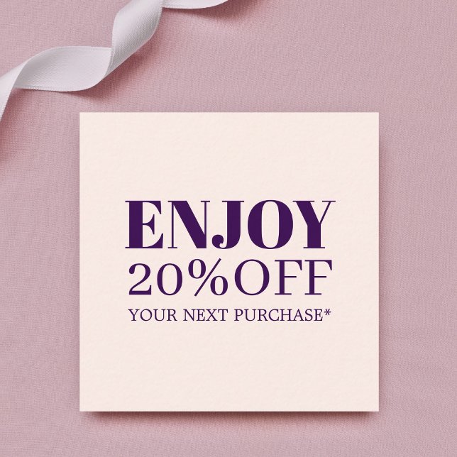 Minimalist Elegant Holiday Pastel Dark Purple Discount Card (Creator Uploaded)