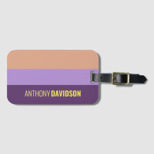 Minimalist Elegant Indigo Colorblock Add Your Name Luggage Tag