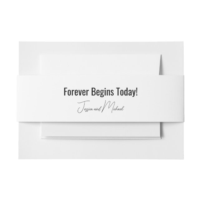 💍 Minimalist Elegant  Invitation Belly Band (Front Example)