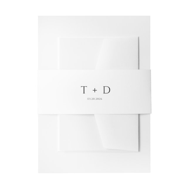 Minimalist Elegant Invitation Belly Band (Front Example)