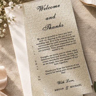 Minimalist Elegant Ivory Beige Welcome Thanks