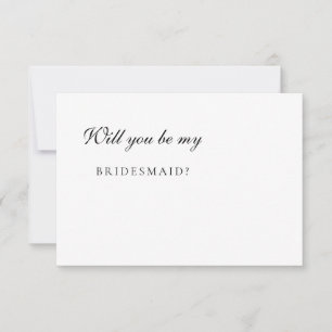 Minimalist Elegant Ivory Bridesmaid Proposal Card