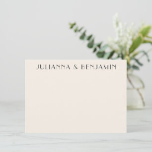 Minimalist Elegant Ivory Custom Art Deco Couples Card