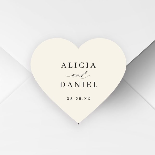 Minimalist elegant ivory wedding favour label (Creator Uploaded)