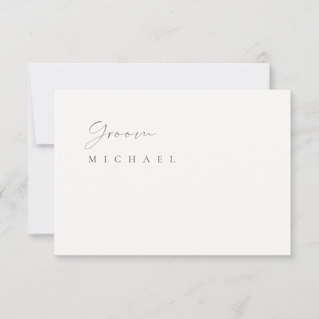 Minimalist Elegant Ivory Wedding Message Card (Front)