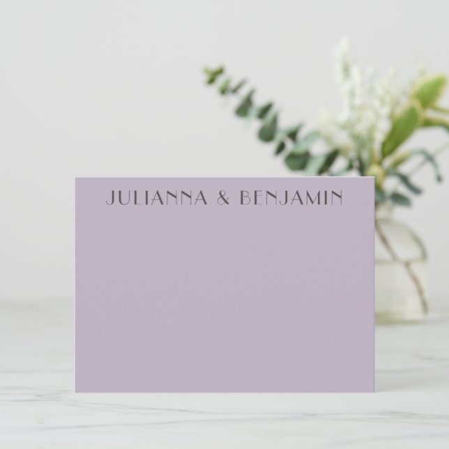 Minimalist Elegant Lavender Lilac Custom Art Deco Card (Standing Front)
