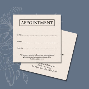 Minimalist Elegant Light Beige Beauty Salon Appointment Card