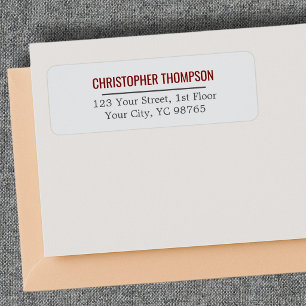 Minimalist Elegant Light Grey Deep Red Line