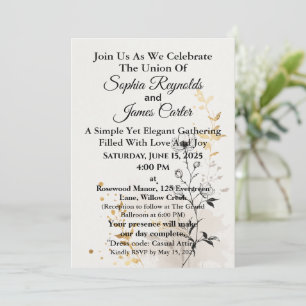 Minimalist   Elegant Line Art Design Wedding Invitation