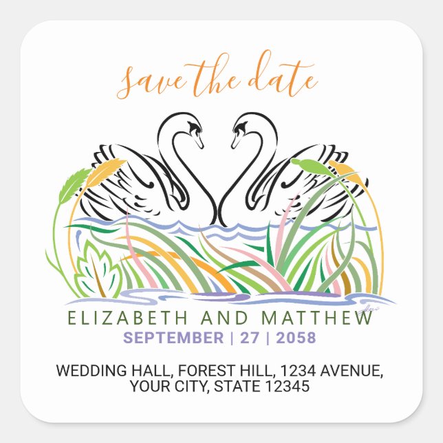 Minimalist Elegant Love Design Square Sticker (Front)