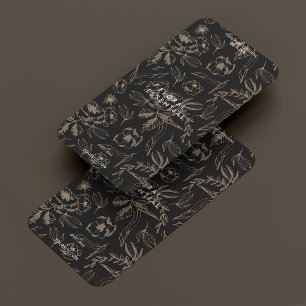 Minimalist Elegant Modern Floral Black 