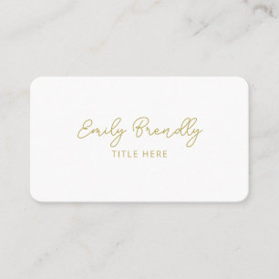 Minimalist Elegant Modern Gold White Business Card