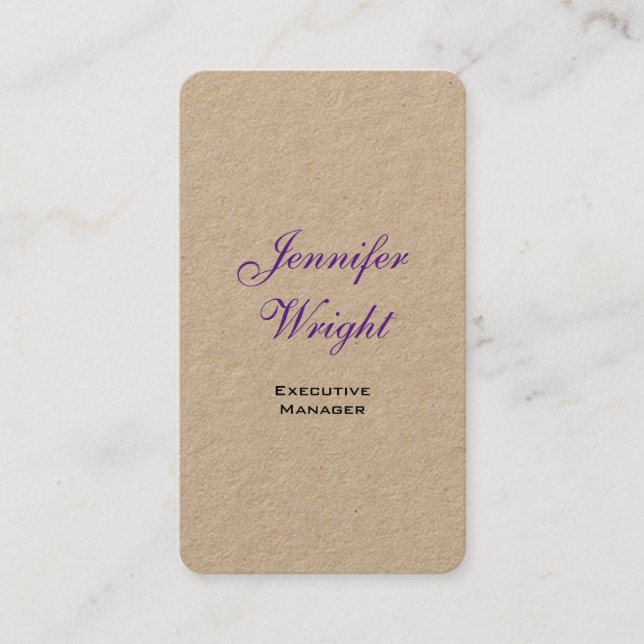 Minimalist elegant modern kraft business card (Front)