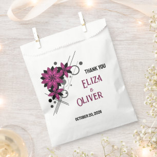 Minimalist elegant modern luxury Burgundy floral Favour Bags