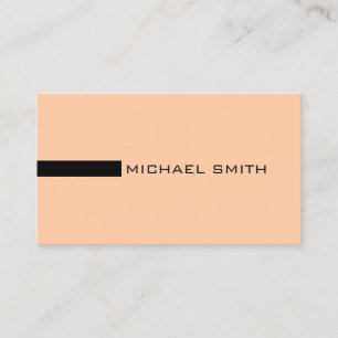 Minimalist Elegant Modern Peach and Black Business Card