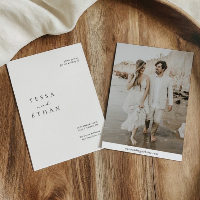 Minimalist Elegant Modern Photo Wedding Invitation (Minimalist Elegant Modern Photo Wedding Invitation)