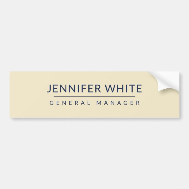 Minimalist Elegant Modern Plain Bumper Sticker (Front)