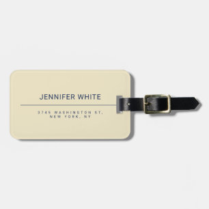 Minimalist Elegant Modern Plain Luggage Tag