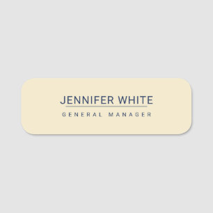 Minimalist Elegant Modern Plain Name Tag