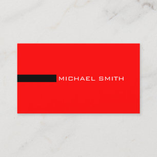 Minimalist Elegant Modern Red and Black Business Card