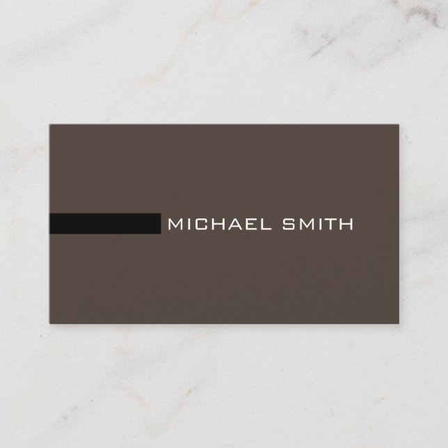 Minimalist Elegant Modern Taupe and Black Business Card (Front)