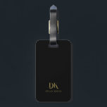 Minimalist Elegant Monogram Black Gold Stylish Luggage Tag<br><div class="desc">The Custom Minimalist Elegant Monogram Black Gold Stylish Luggage Tag is a luxurious and sophisticated addition to your travel accessories.</div>