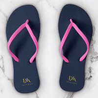 Minimalist Elegant Monogram Navy Blue Gold Stylish