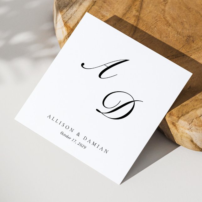 Minimalist Elegant Monogram Wedding Napkin (Minimalist Elegant Monogram Wedding Napkins)