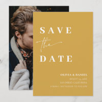 Minimalist Elegant Mustard Photo Save the Date