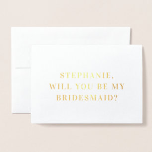 Minimalist Elegant Name Bridesmaid Proposal Card