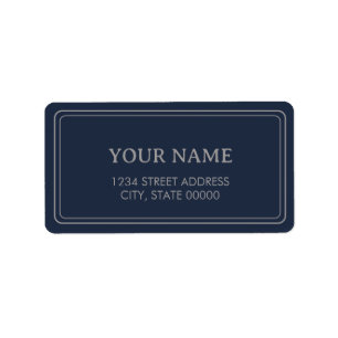 Minimalist Elegant Navy Blue Label