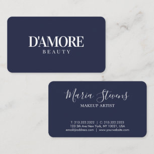 Minimalist Elegant Navy Blue Typography Business Card