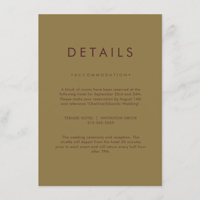Minimalist Elegant Neutral Details Card (Front)