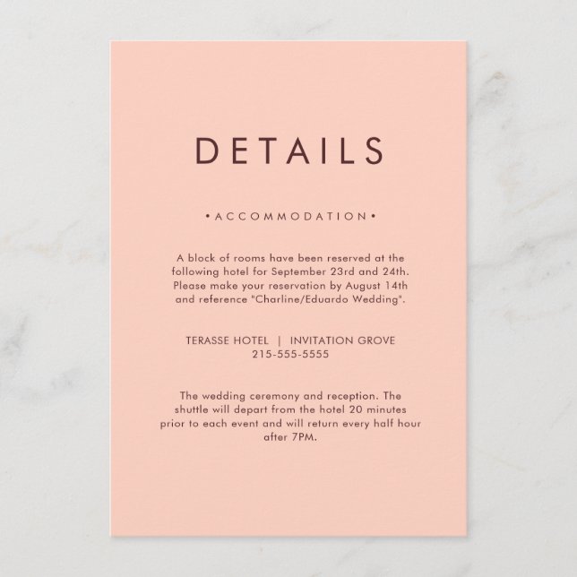 Minimalist Elegant Neutral Details Card (Front)