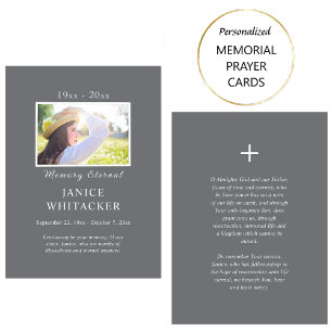 Minimalist Elegant Orthodox Funeral Prayer Card